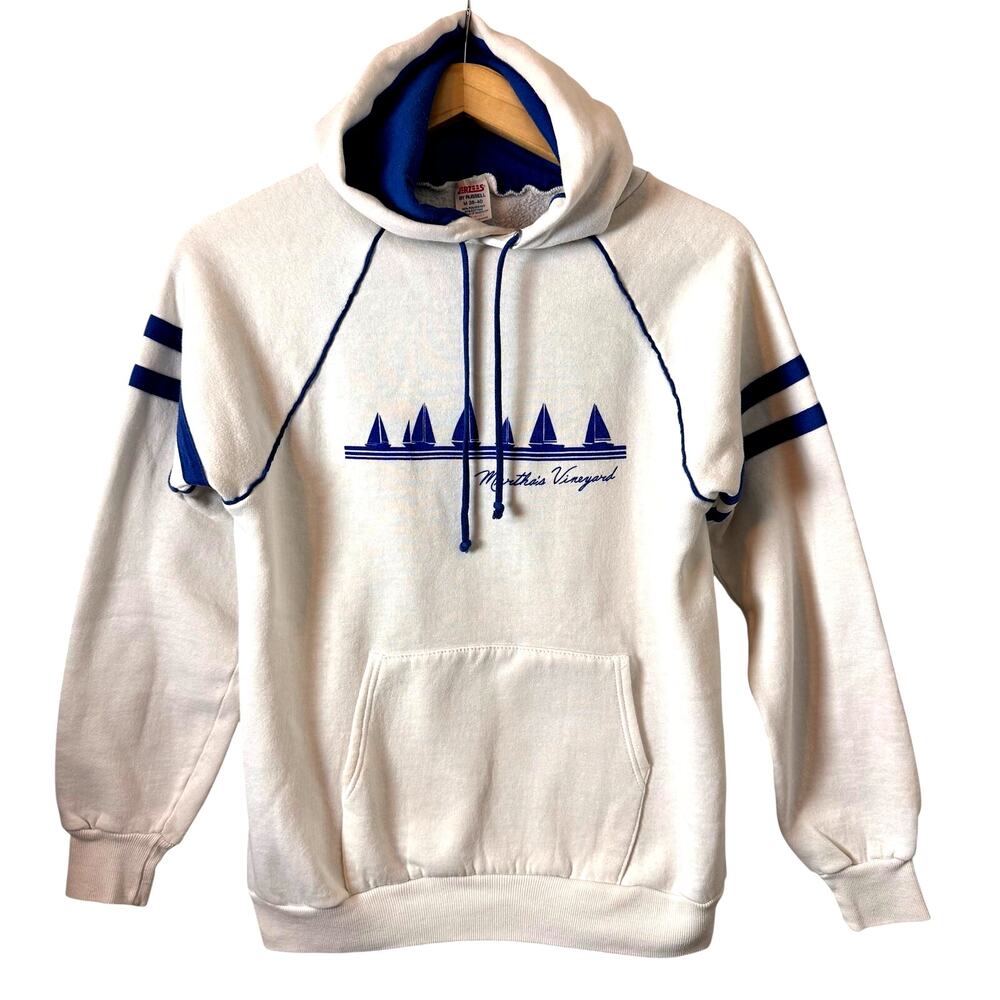 Vintage Martha’s Vineyard Sweatshirt Women’s Medium Graphic Hooded Nautical USA